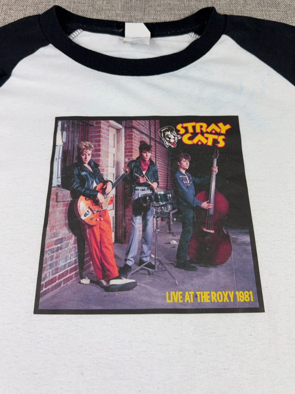 Stray Cats Live at the Roxy 1981 Raglan Baseball Shirt XL Rockabilly Band Tee